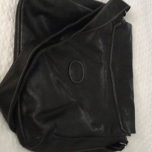 Roots leather messenger bag.